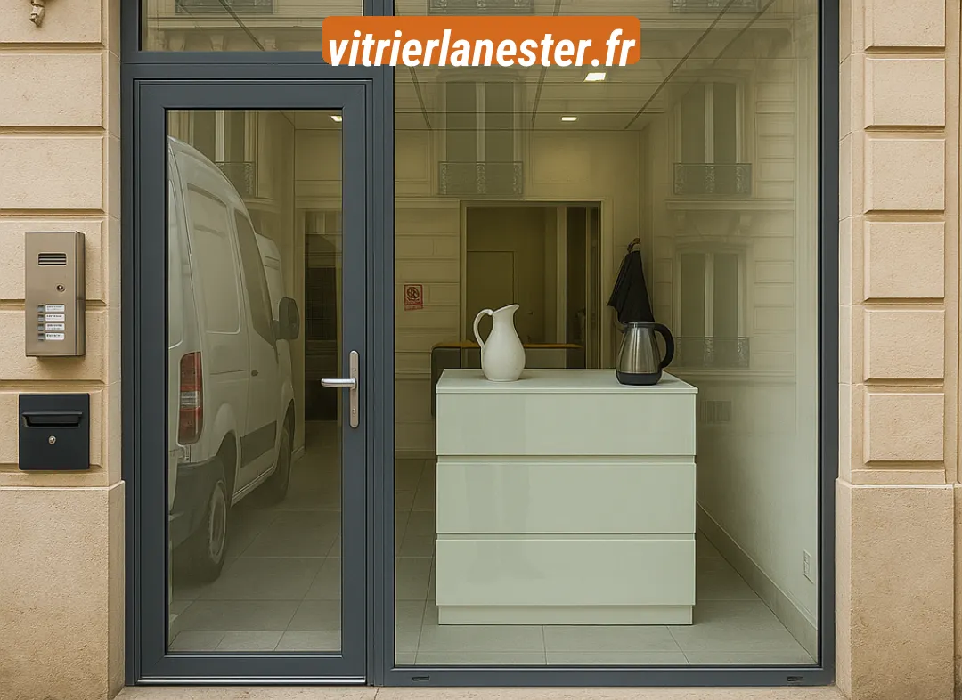 Façade vitrine de magasin en aluminium sur mesure à Lanester
